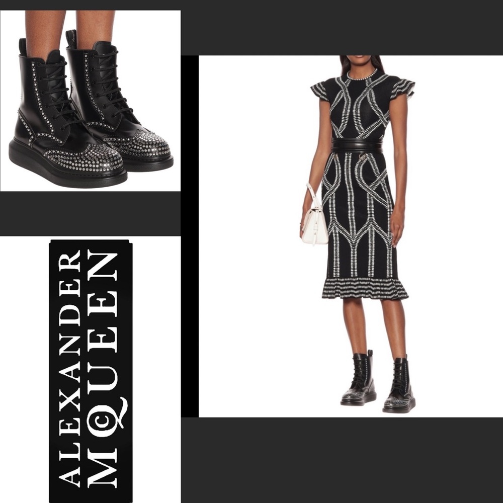 ❤️ ALEXANDER MCQUEEN Ankle Boots Logo Metallic - Picture 3 of 11